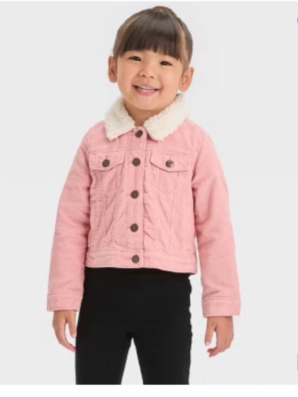 OshKosh B'gosh Pink Corduroy Jacket with Cream Sherpa Collar